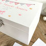 Personalised Pink Garland Baby White Keepsake Box Three Sizes, thumbnail 5 of 6