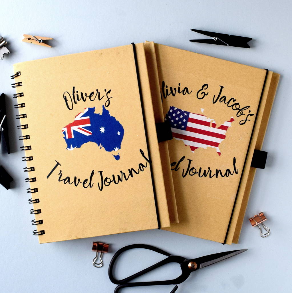 Personalised Country Flag Travel Journal - 