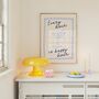 Every Hour Is Happy Hour Wall Print | Cornflower Blue, Navy And Cream, thumbnail 1 of 3