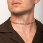 Mixed Metal Rolo Chain Necklace In 18 K Gold And Rhodium Plated Sterling Silver, thumbnail 3 of 9