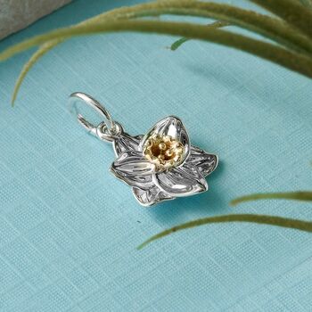Daffodil Solid Silver And Gold Charm, 4 of 11