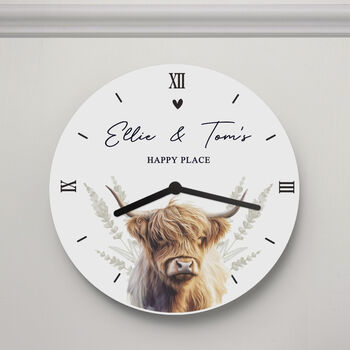 Personalised Highland Cow Clock, 4 of 7