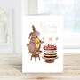 Personalised Bunny Chocolate Cake Card, thumbnail 1 of 3