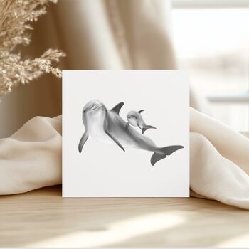 Dolphin Family Hand Drawn Greeting Card, 3 of 7