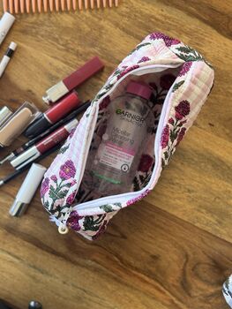 Block Print Washbag, Make Up Pouch, Travel Kit, 11 of 12