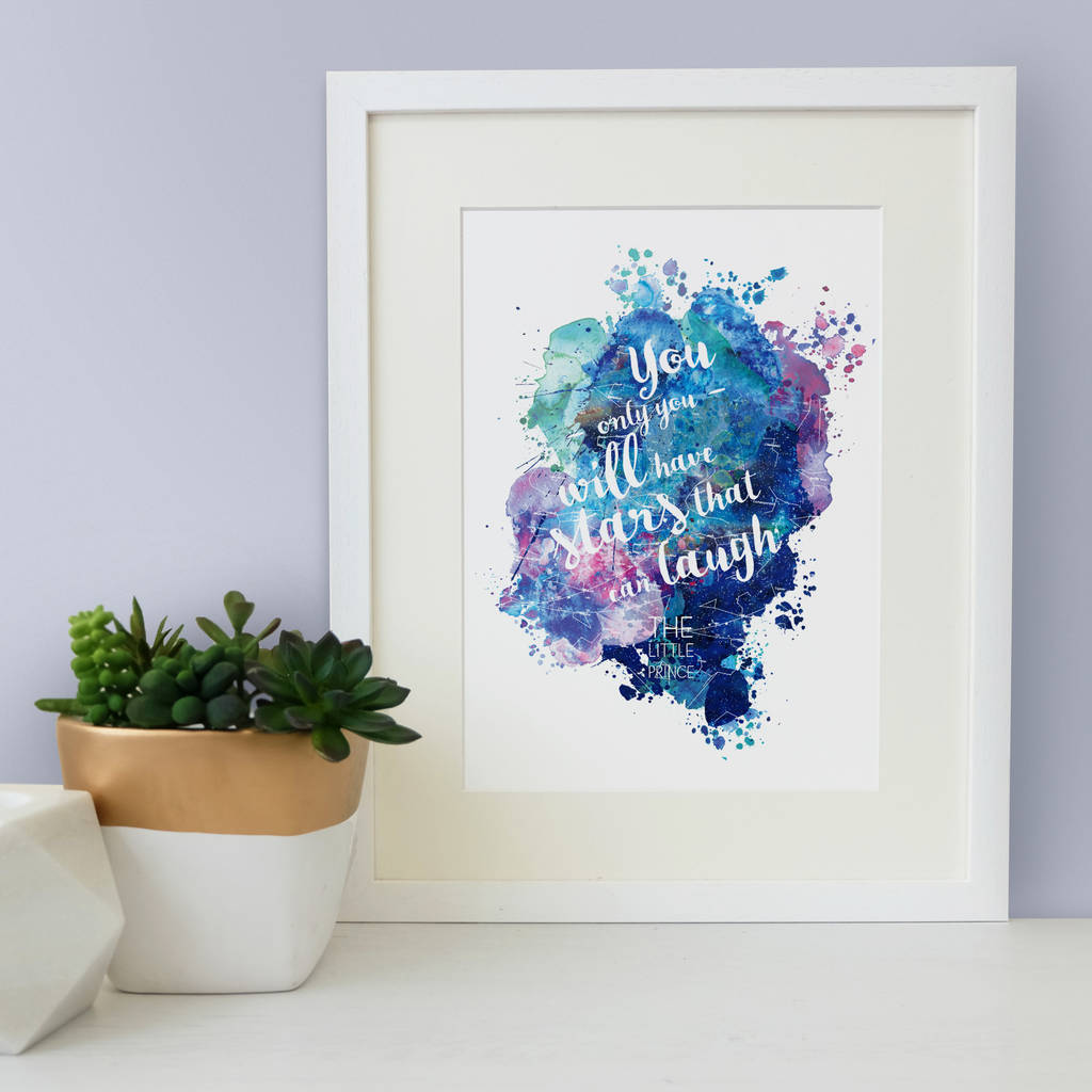 The Little Prince 'stars That Can Laugh' Quote Print By Bookishly