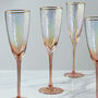 G Decor Set Of Four Lustre Hammered Flute Glasses, thumbnail 2 of 4