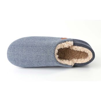 Isaac Fullback Slipper In Navy Herringbone, 7 of 8