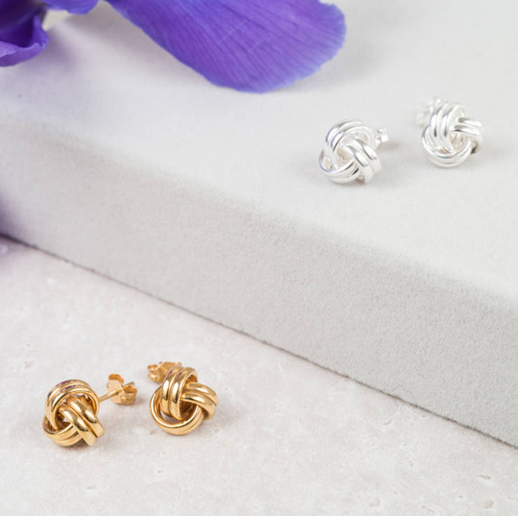 double knot stud earrings by auree jewellery | notonthehighstreet.com