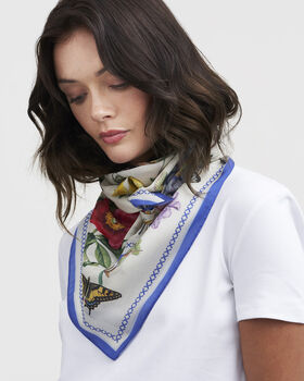 Agnes Tales Square Silk Blend Scarf, 2 of 5