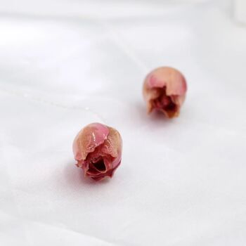 Real Rose Flower Threader Earrings In Sterling Silver, 6 of 10