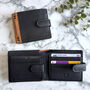 Black Leather Wallet With Rfid Technology, thumbnail 1 of 4