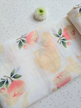 Set Of Two Rose Floral Bamboo Muslin Squares, 2 of 2