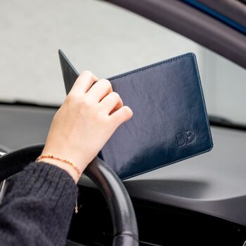 Blue Badge Parking Permit Wallet In Navy Leather, 5 of 6