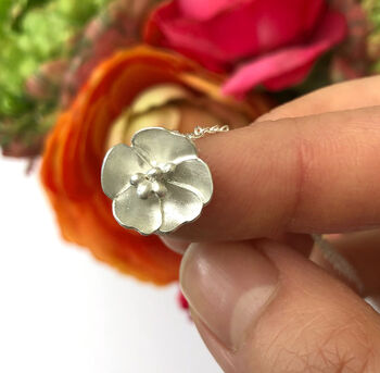 Wedding Bridesmaid Buttercup Silver Flower Necklace, 2 of 12
