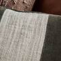 Amber Linen And Velvet Cushion In Green, thumbnail 4 of 4