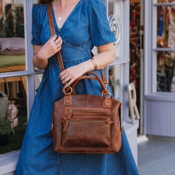 Leather Tote Bag With Multiple Pockets, 2 of 7