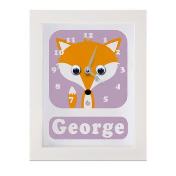 Personalised Children's Fox Clock, 7 of 10