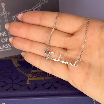 Throne Of Glass Fireheart Name Necklace, 3 of 5