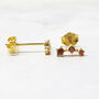 Garnet January Birthstone Climber Stud Earrings, thumbnail 6 of 6