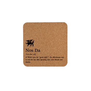 'Nos Da' Definition Square Cork Coaster | Homeware | Tableware, 2 of 2