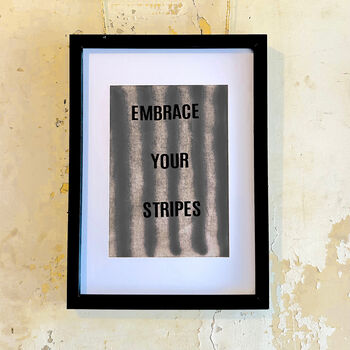 Stripe Hand Printed Repurposed Linen Wall Hanging Print, 5 of 7