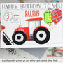 Personalised Red Tractor Age Birthday Card, thumbnail 3 of 8