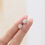 Sweet Daisy Flower Stud Earrings In Sterling Silver, thumbnail 6 of 12