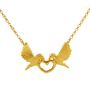 Two Turtle Doves Necklace In Gold Plated Silver, thumbnail 3 of 5