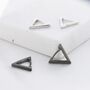 Sterling Silver Triangle Huggie Hoop Earrings, thumbnail 7 of 12