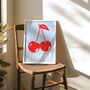 Cherry Print, Cherry Poster, Home Decor, Retro Art Posters, thumbnail 3 of 6