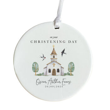 On Your Christening Day Ceramic Ornament, 2 of 4