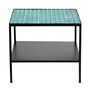 Turquoise Tiled Top Iron Side Table, thumbnail 2 of 4