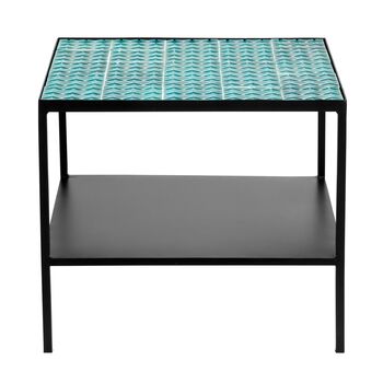 Turquoise Tiled Top Iron Side Table, 2 of 4