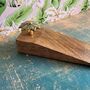 Handcrafted Wood And Brass Star Door Stop, thumbnail 2 of 3