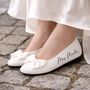 Personalised Bridal Prom White Bow Pump Slip On Flats, thumbnail 4 of 6