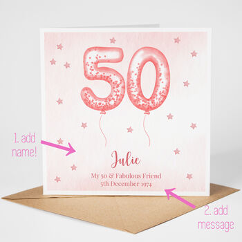 Personalised 50th Birthday Card For Friend, 2 of 2