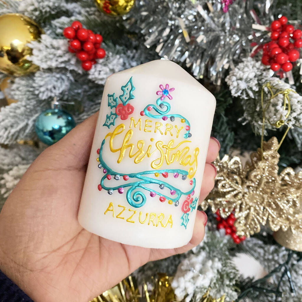 Christmas Henna Inspired Candle By Moheeni Art