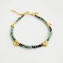 Emerald Gemstone Boho Beaded Bracelet, thumbnail 1 of 4