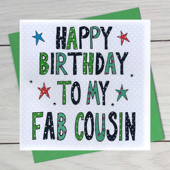 Personalised Cousin Birthday Book Card By Claire Sowden Design ...