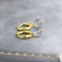 Sterling Silver Genuine Labradorite Stone Beaded Huggie Hoop Earrings, thumbnail 6 of 11