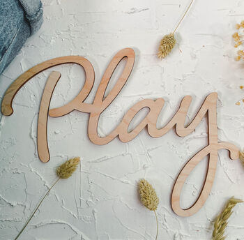 'Play' Wood Words, 5 of 6