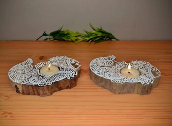 Wooden Fish Shape Tea Light Candle Holder, Set Of Two, 6 of 6
