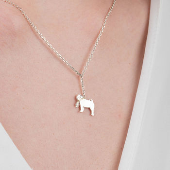 Pug Necklace In Solid 925 Sterling Silver, 5 of 6