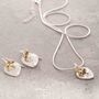 Organic Heart Sterling Silver Drop Earrings And Pendant Set, thumbnail 1 of 4