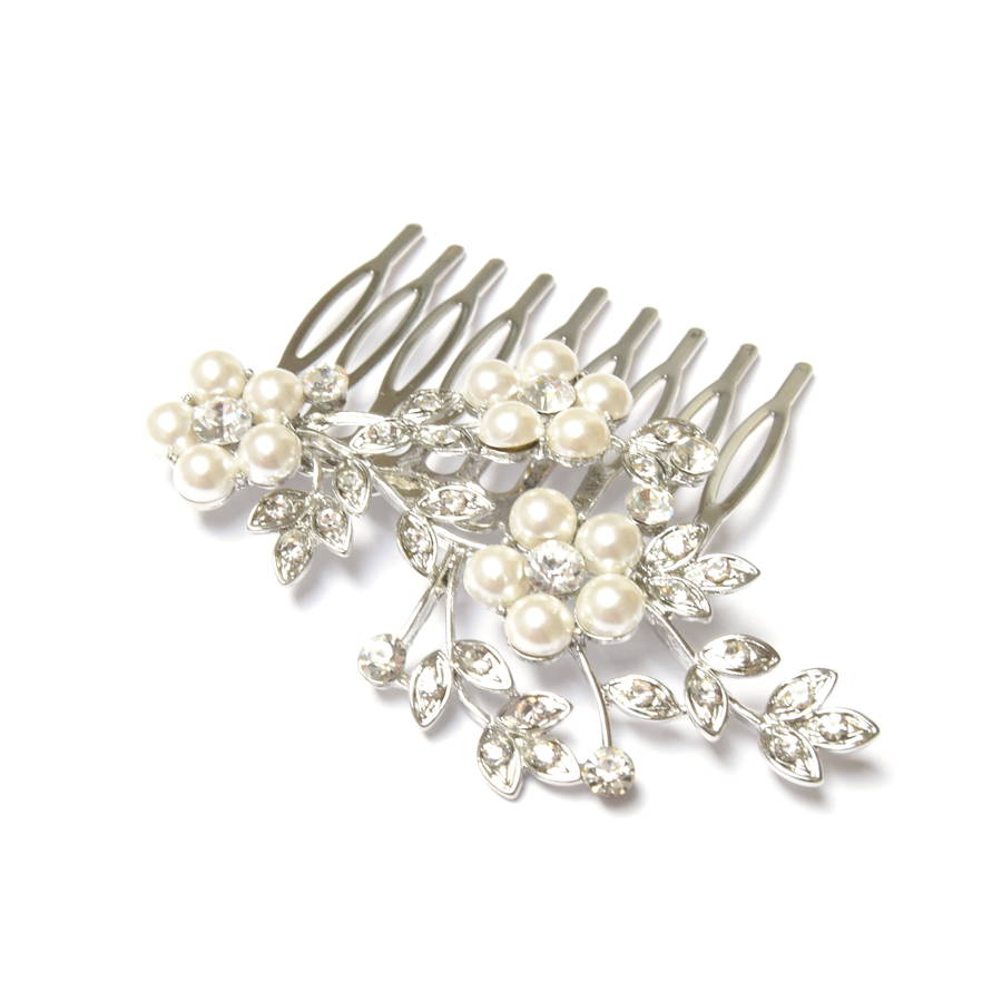 pearl flower hair comb by yatris | notonthehighstreet.com