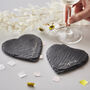 Personalised Couples Heart Slate Coaster Set, thumbnail 1 of 3