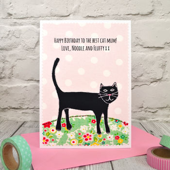 'Cat' Personalised Birthday Card, 2 of 3