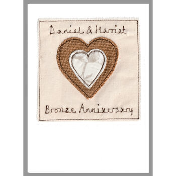 Personalised 8th Or 19th Bronze Anniversary Card, 3 of 9