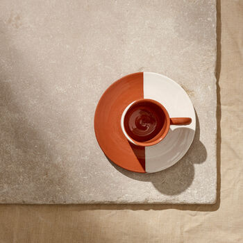 Terracotta Dipped Espresso Cup And Saucer, 3 of 4